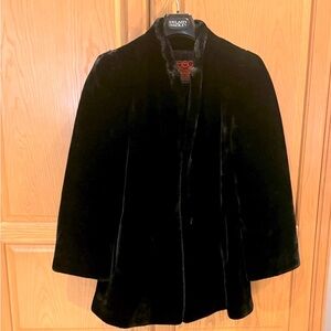 Vintage Borgazia Sasson 80’s Plush Black Faux Fur Coat Size 8